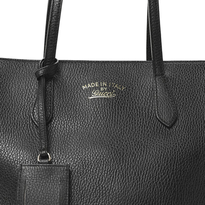Gucci Pebbled Calfskin Small Swing Tote Black 7 of 9