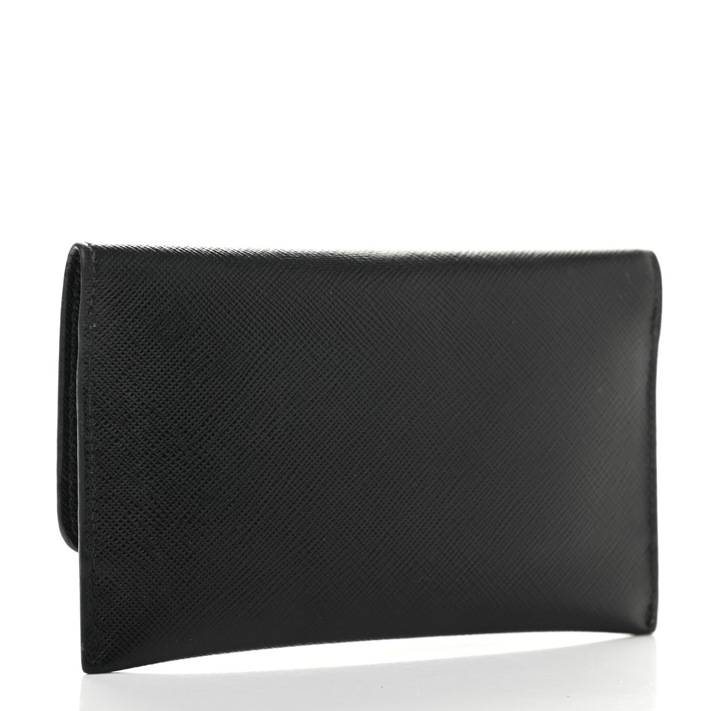 Saffiano Metal Flap Wallet Black
