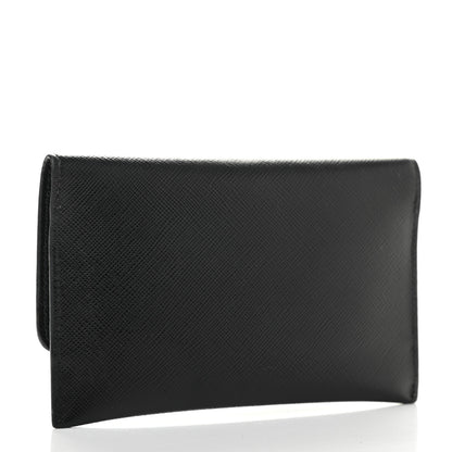 Prada Saffiano Metal Flap Wallet Black 4 of 15