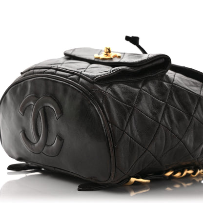 Chanel Lambskin Quilted Drawstring Backpack Black 8 of 13