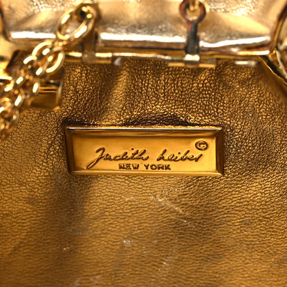Judith Leiber Crystal Money Bags Minaudiere Clutch Gold 7 of 10