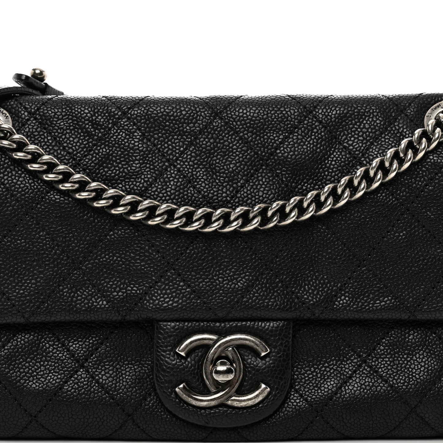 Caviar Quilted Medium Simply CC Flap Black