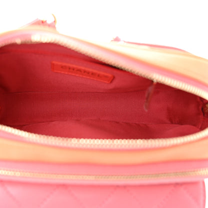 Chanel Goatskin Quilted Tri-Color In & Out Waist Bag Orange Green Pink 5 of 10
