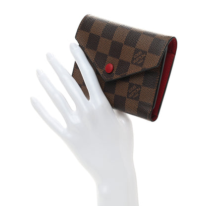 Louis Vuitton Damier Ebene Victorine Wallet Red 2 of 7