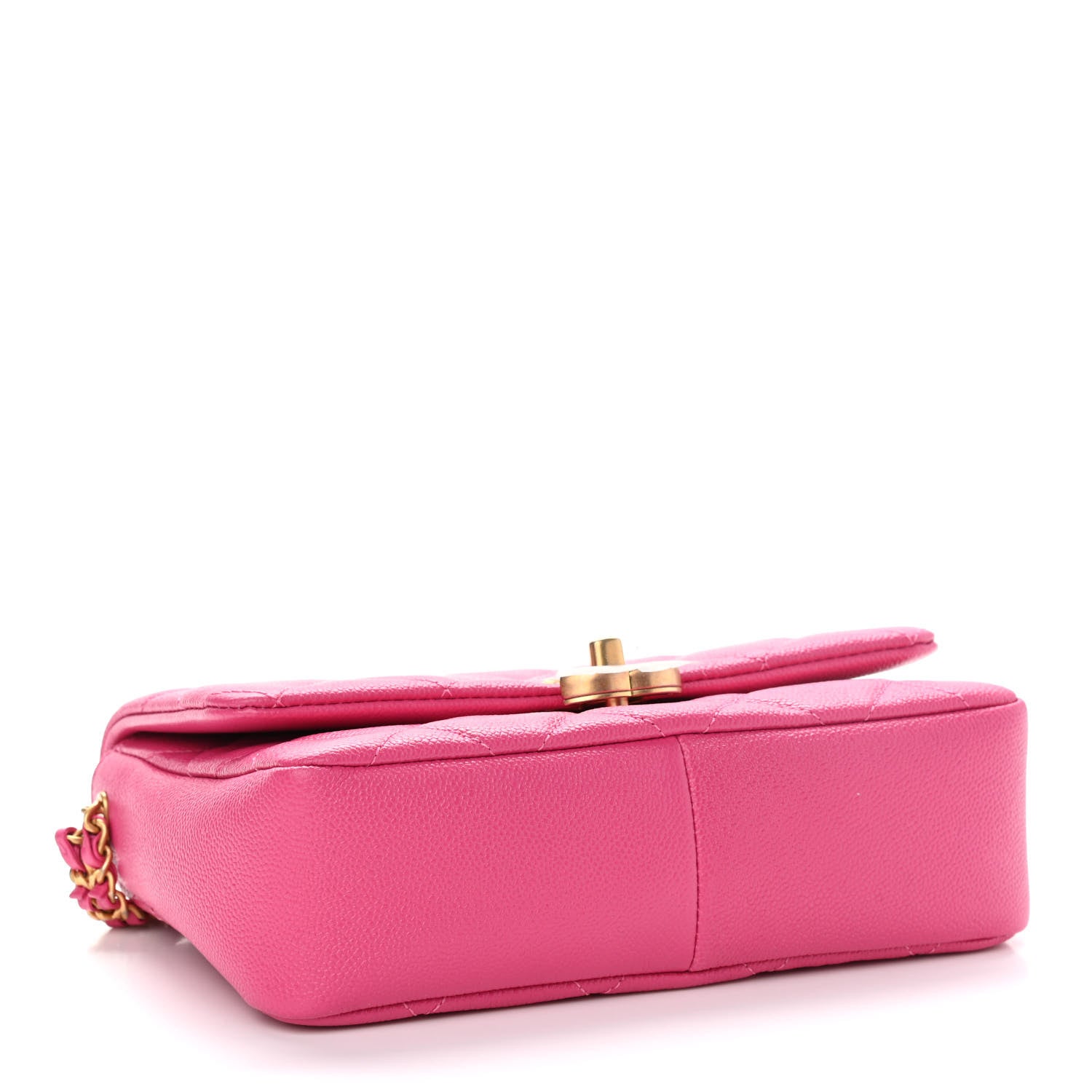 Chanel Shiny Caviar Quilted Small Chain Melody Flap Dark Pink 4 of 9