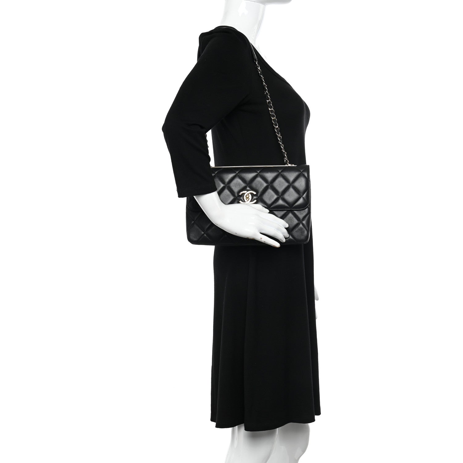 Chanel Lambskin Quilted Medium Trendy CC Flap Black 2 of 10