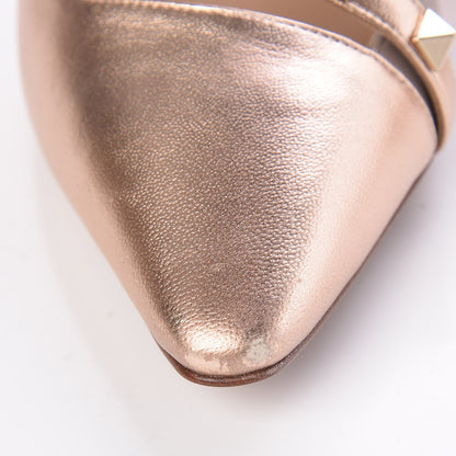 Valentino Garavani Metallic Nappa Rockstud Cross Strap D’Orsay 105mm Pumps 36 Rame 9 of 10