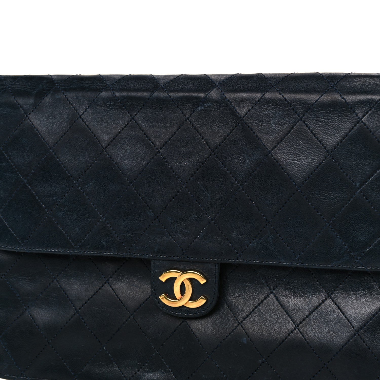 Chanel Lambskin Quilted Medium Single Flap Navy 22 of 25