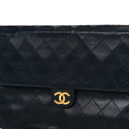 Chanel Lambskin Quilted Medium Single Flap Navy 22 of 25
