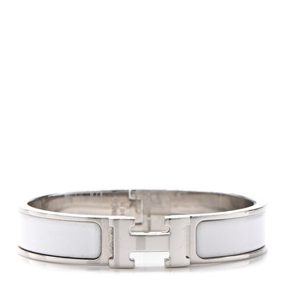 Hermes Enamel Narrow Clic Clac H Bracelet PM White 1 of 5