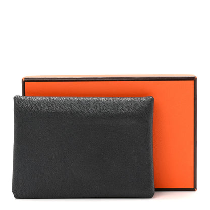 Hermes Chevre Mysore Verso Calvi Duo Card Case Ardoise Bleu Hydra 8 of 8