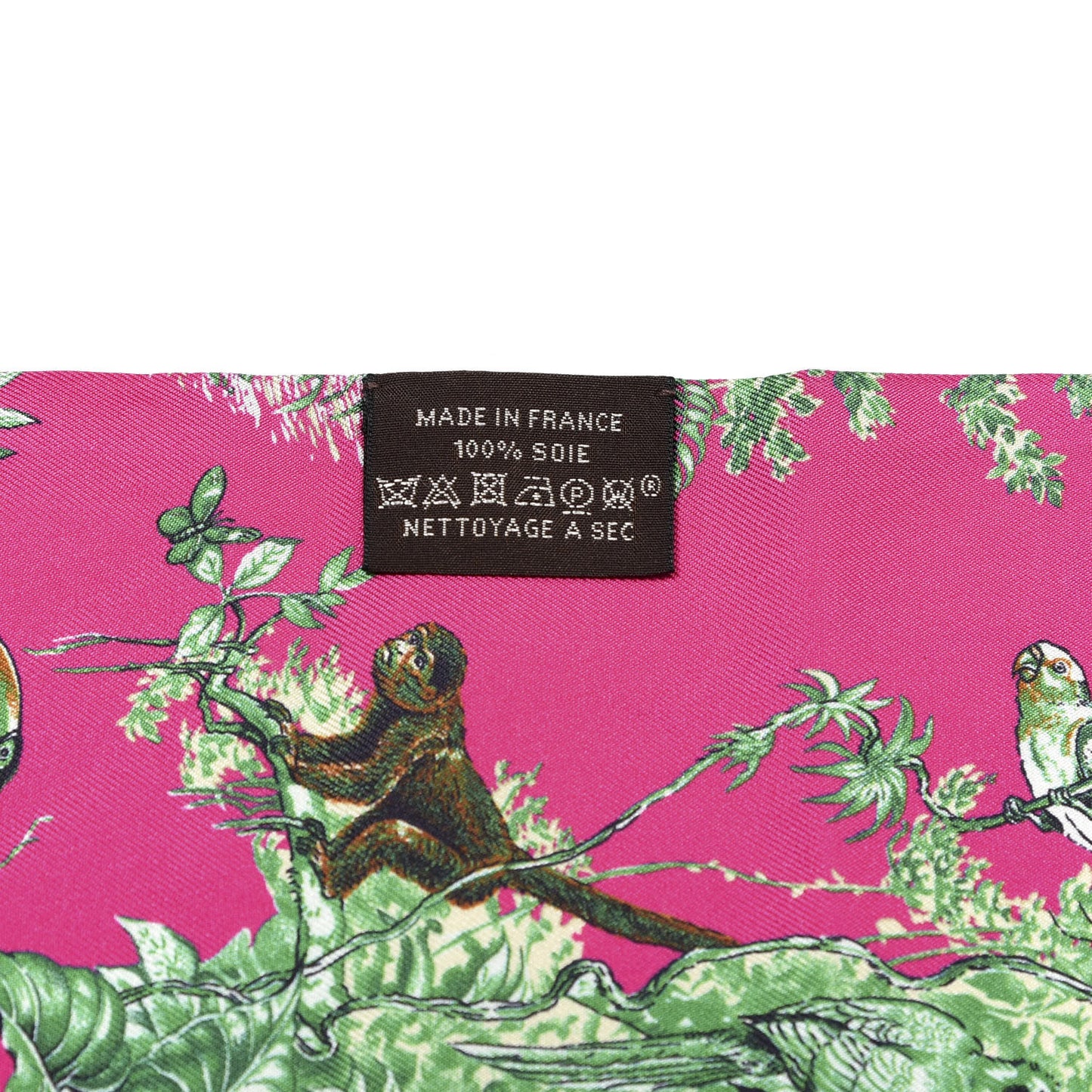 Silk Equateur Maxi Twilly Rose Vif Vert De Gris Vert