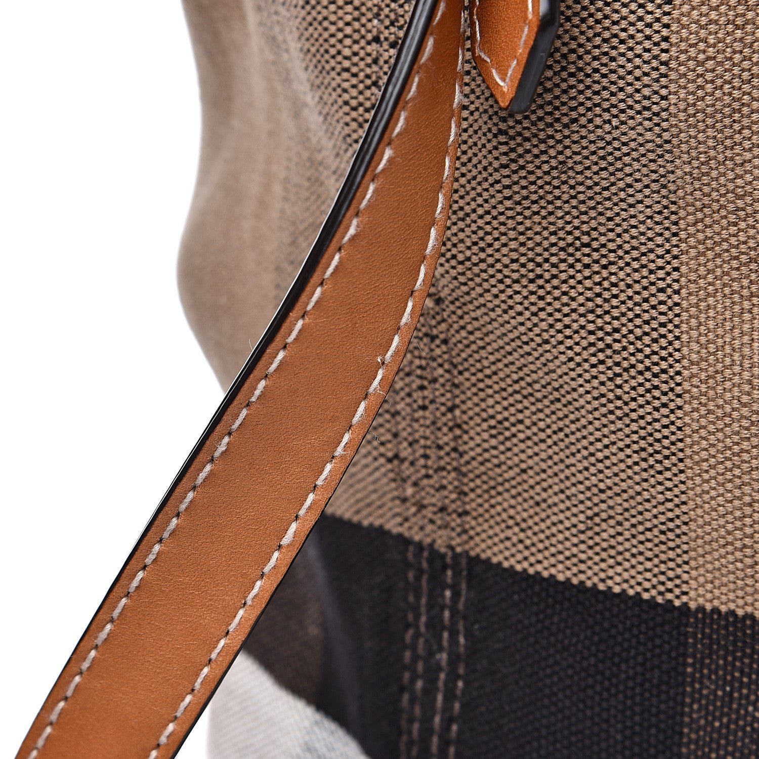 Burberry Canvas Mega Check Medium Ashby Hobo Saddle Brown 17 of 18