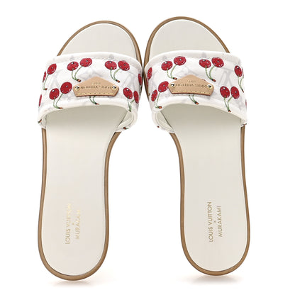 Louis Vuitton LV x TM Raffia Monogram Cerises Lily Flat Mule 39 White 2 of 8