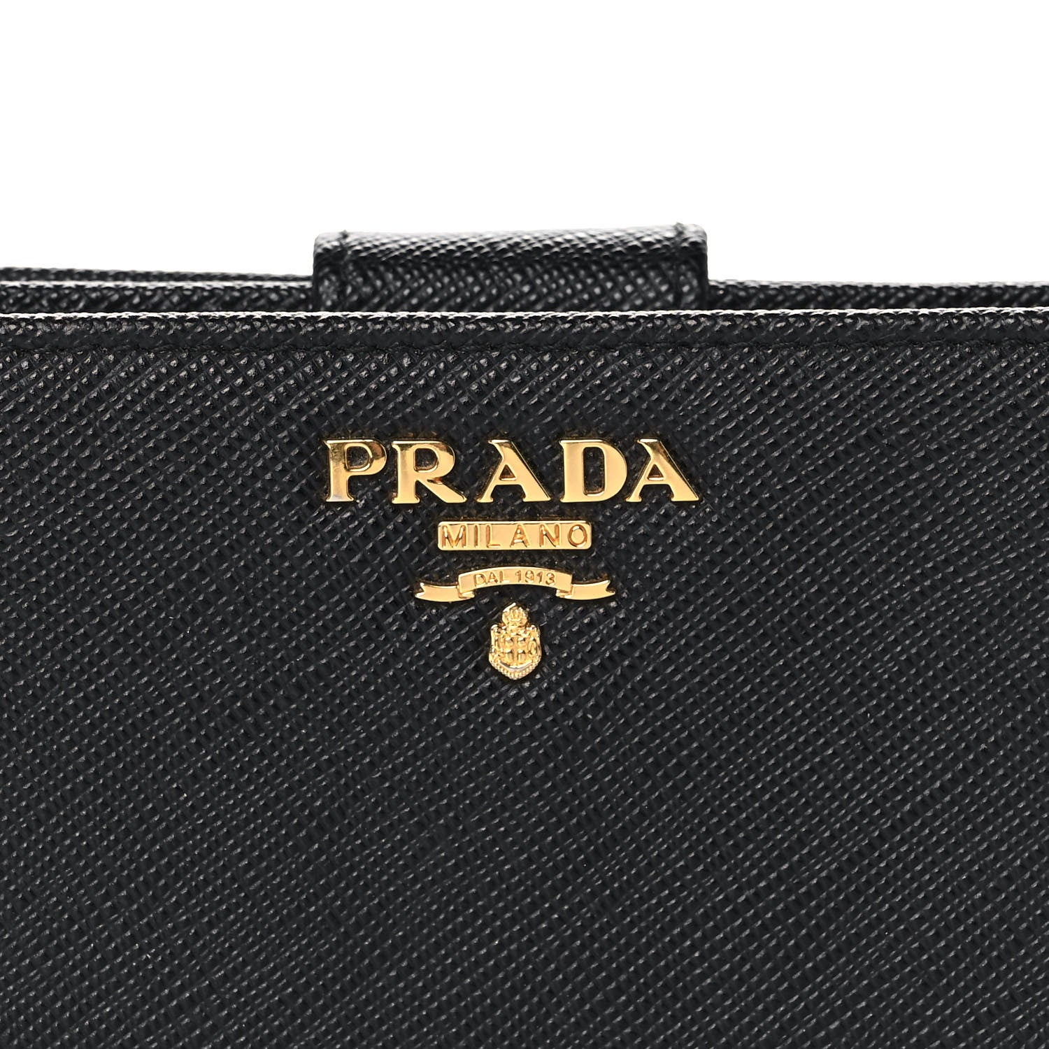 Prada Saffiano Metal Compact Wallet Black 10 of 11