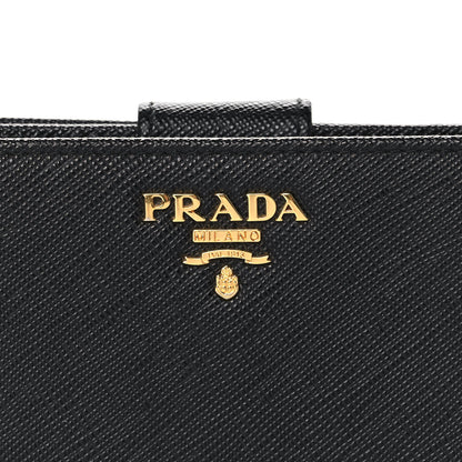 Prada Saffiano Metal Compact Wallet Black 10 of 11