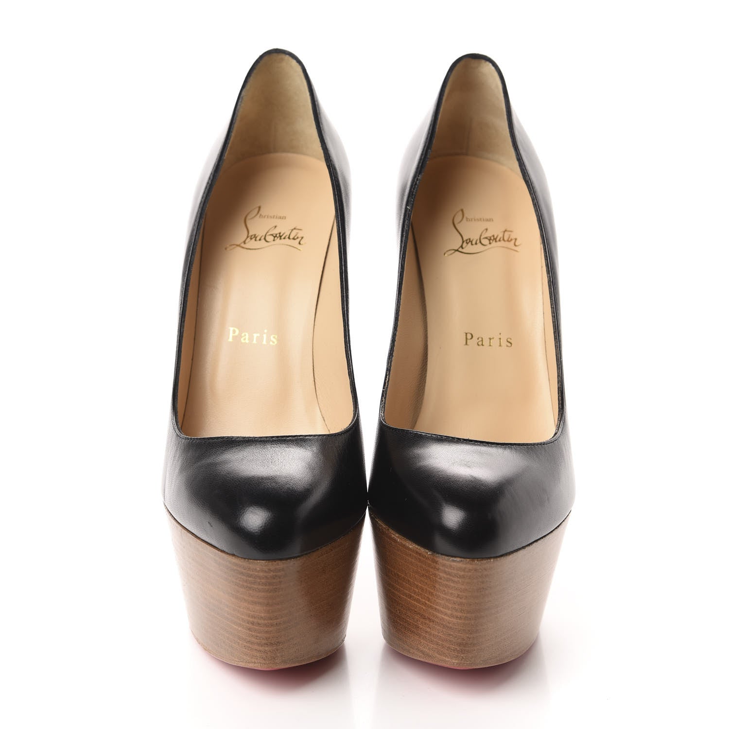 Christian Louboutin Kid Victoria 160 Pumps 39 Black Camel 2 of 10