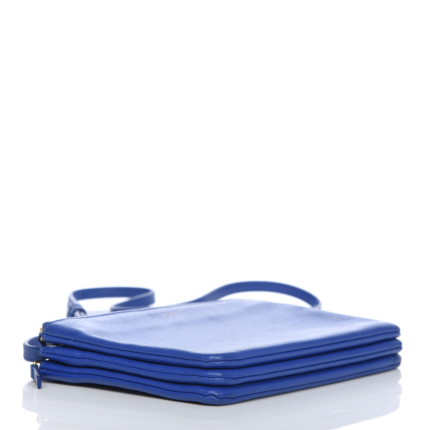 Celine Lambskin Small Trio Crossbody Bag Electric Blue 4 of 13