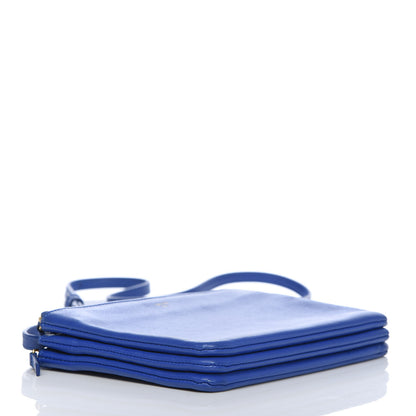 Celine Lambskin Small Trio Crossbody Bag Electric Blue 4 of 13