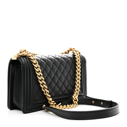 Chanel Lambskin Quilted Medium Boy Flap Black 3 of 9