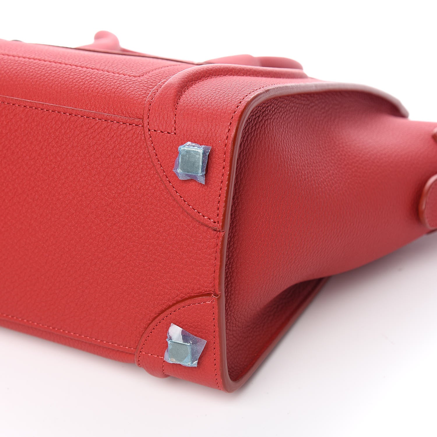 Celine Drummed Calfskin Micro Luggage Red 9 of 10