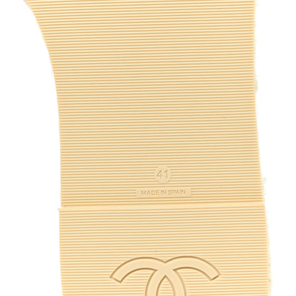 Chanel Lambskin CC Espadrille Slip On Sandals 41 White 6 of 10