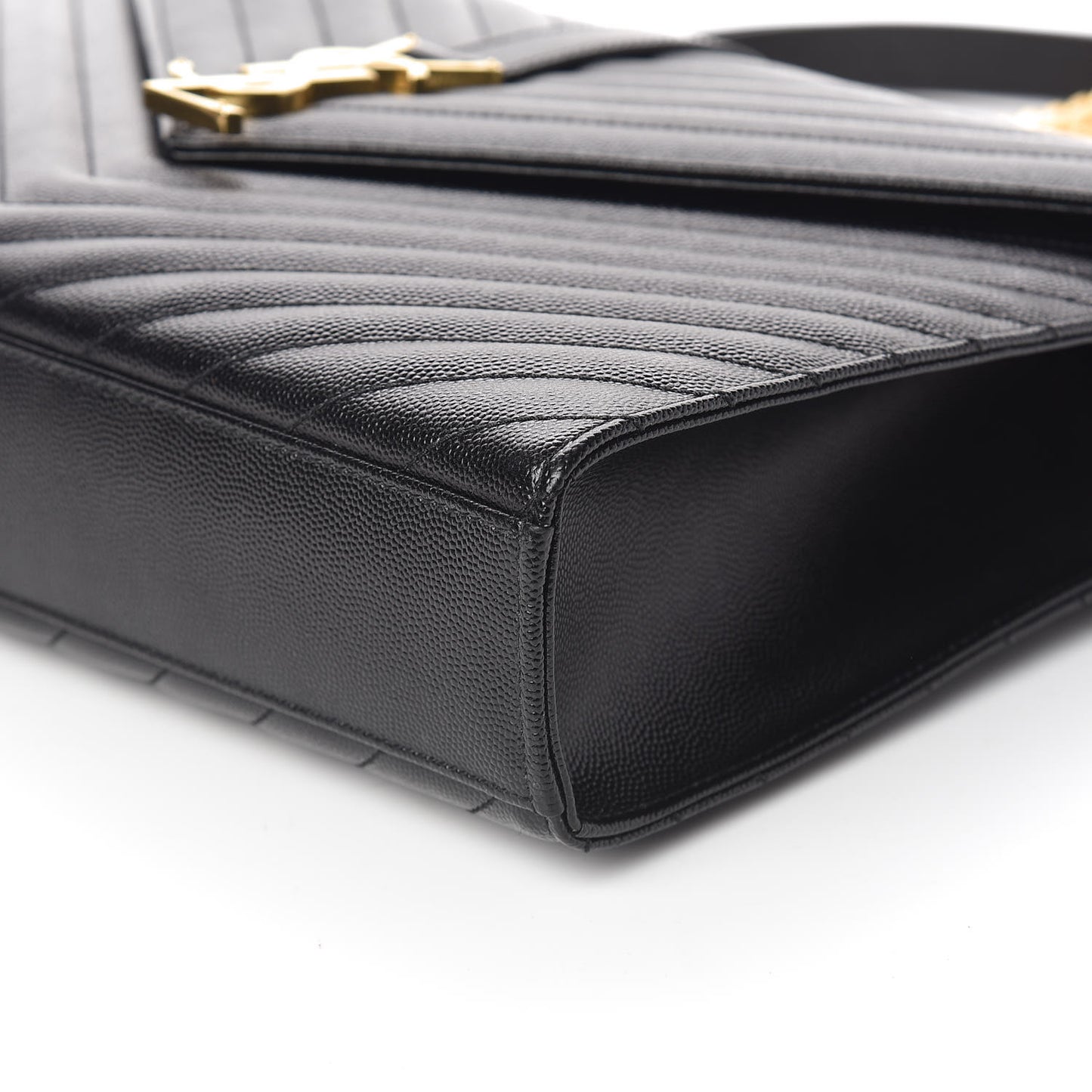 Grain De Poudre Matelasse Chevron Large Monogram Satchel Black