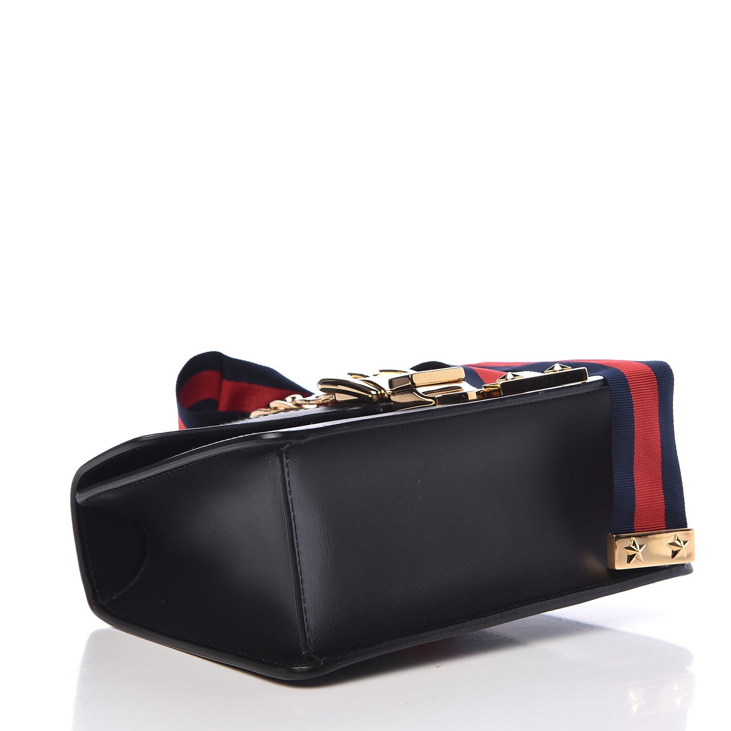 Gucci Calfskin Mini Sylvie Chain Shoulder Bag Black 4 of 9