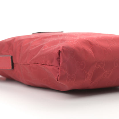 Gucci Nylon Monogram Dollar Calfskin Small Flat Messenger Bag Vibrant Red 9 of 10