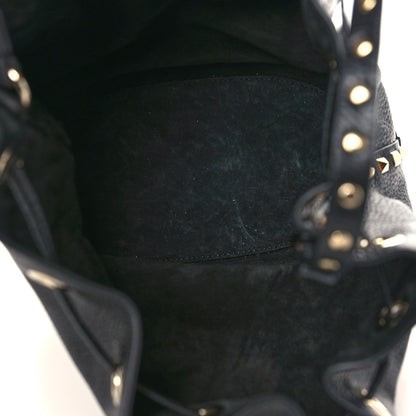 Valentino Garavani Pebbled Calfskin Rockstud Bucket Bag Black 5 of 8