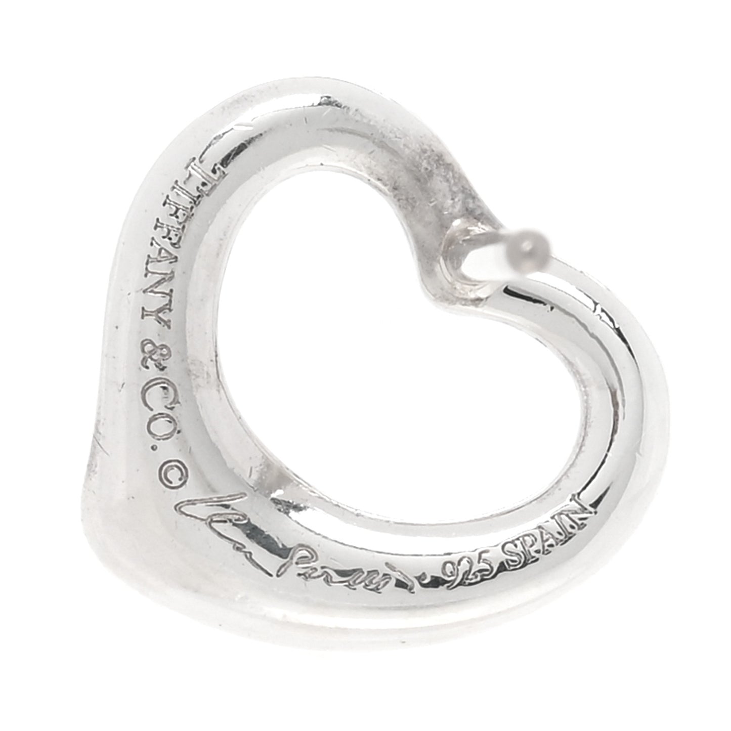 Sterling Silver 11mm Elsa Peretti Open Heart Earrings