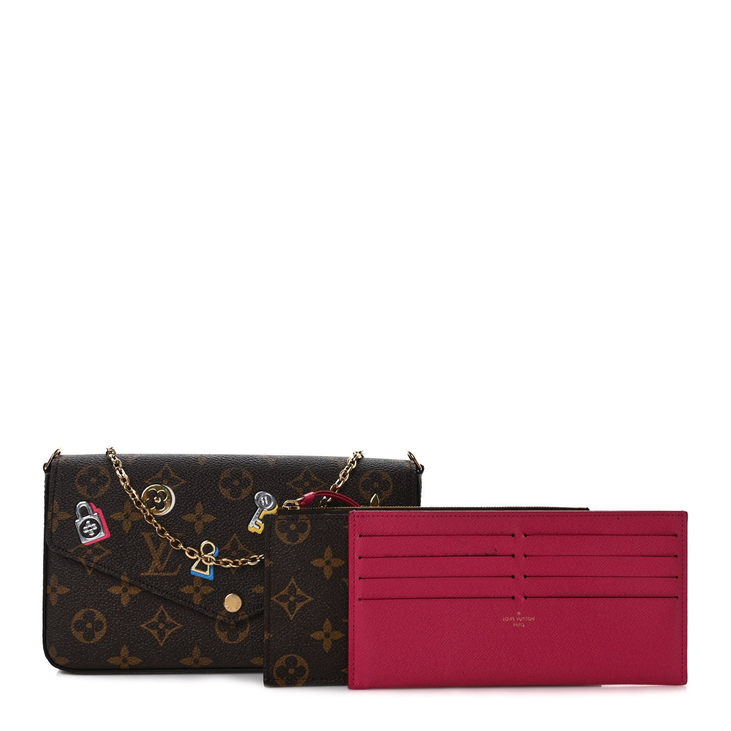 Monogram LV Love Lock Pochette Felicie Chain Wallet