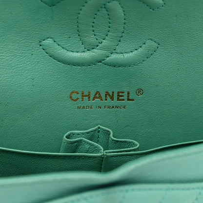 Chanel Caviar Flat Chevron Quilted Small Double Flap Green 7 of 13