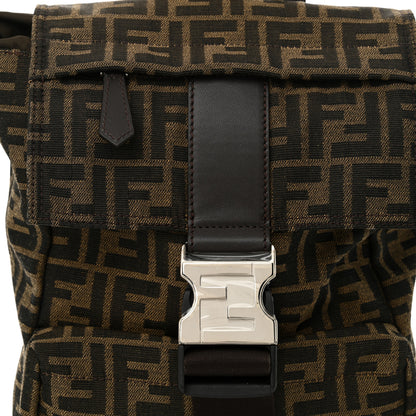 Fendi Recycled Fabric Jacquard Vitello Astro FF 1974 Small Fendiness Backpack Tobacco Moro Black 8 of 10
