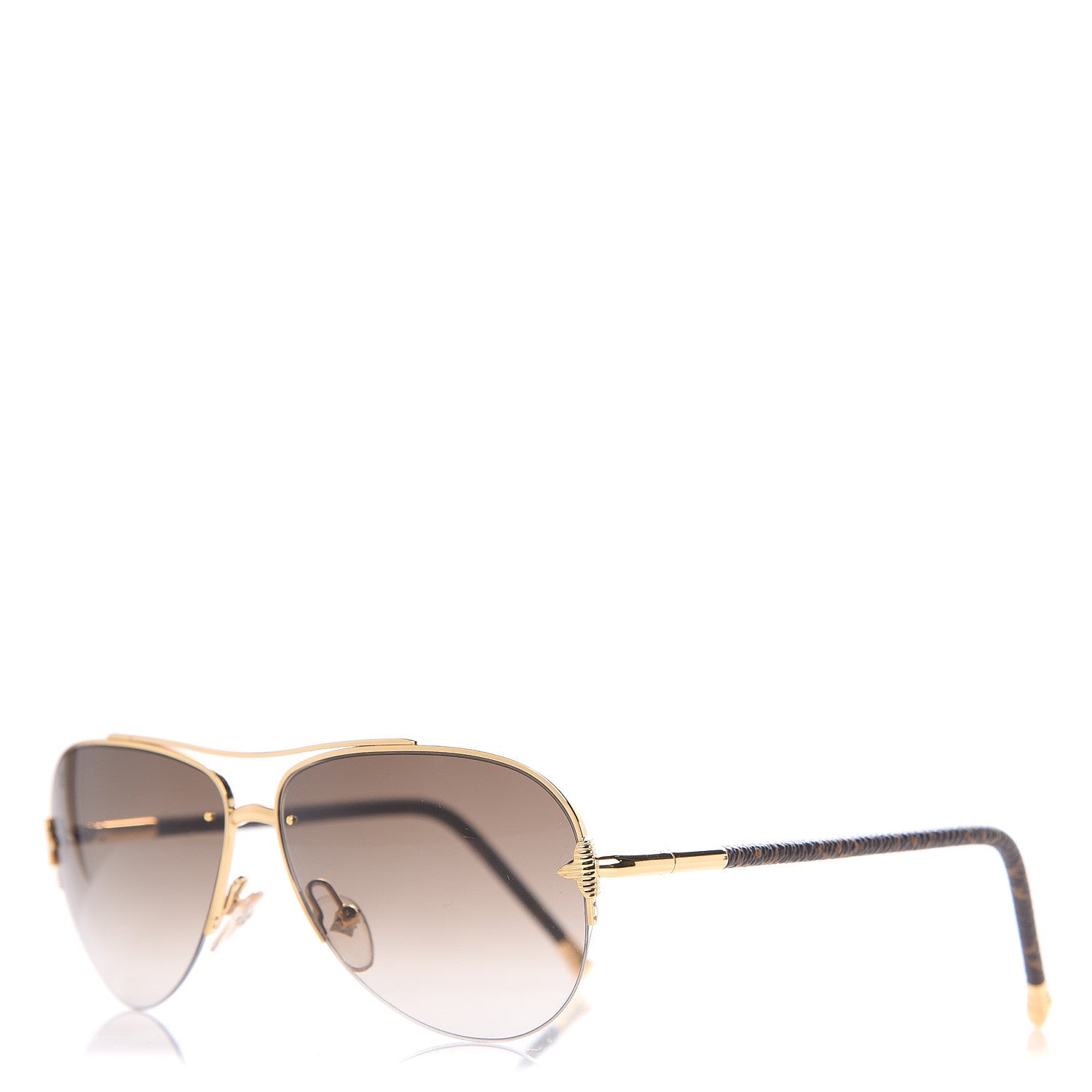 Louis Vuitton Monogram Petite Viola Pilote Aviator Sunglasses Z0571U Brown 1 of 7