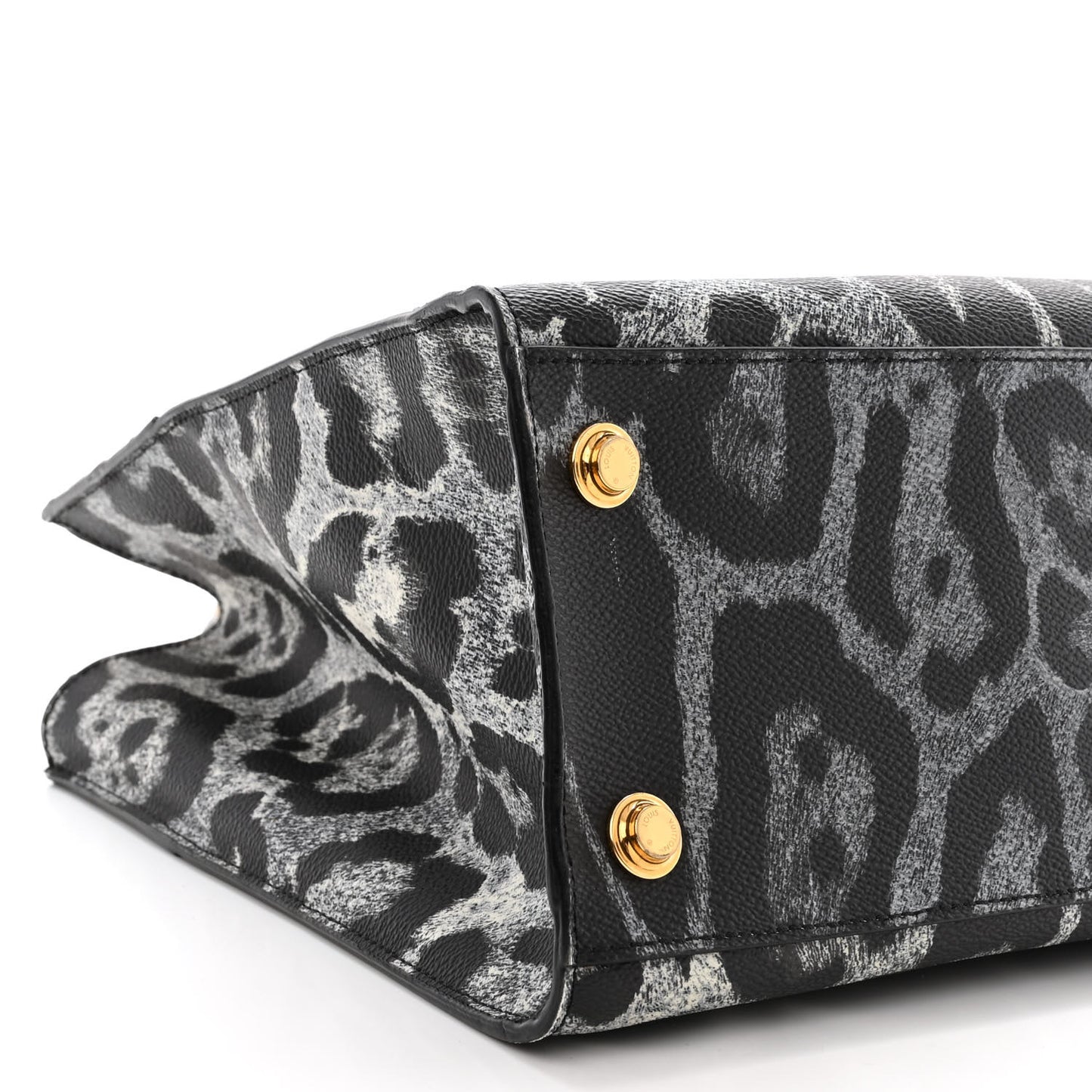 Canvas Calfskin Wild Animal Print City Steamer MM Black