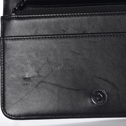 Chanel Lambskin Quilted Boy Wallet On Chain WOC So Black 9 of 12