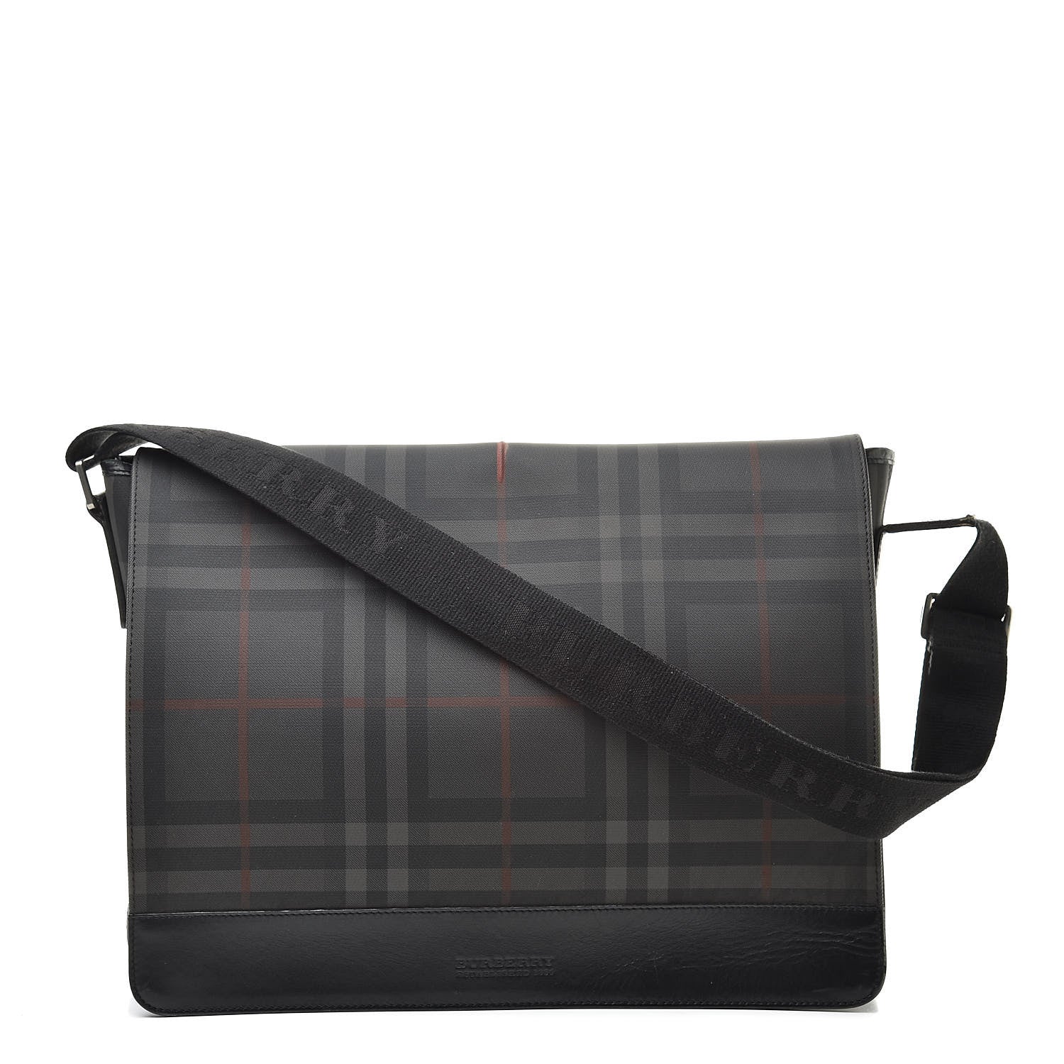 Burberry Nylon Smoked Check Messenger Bag 1 of 17