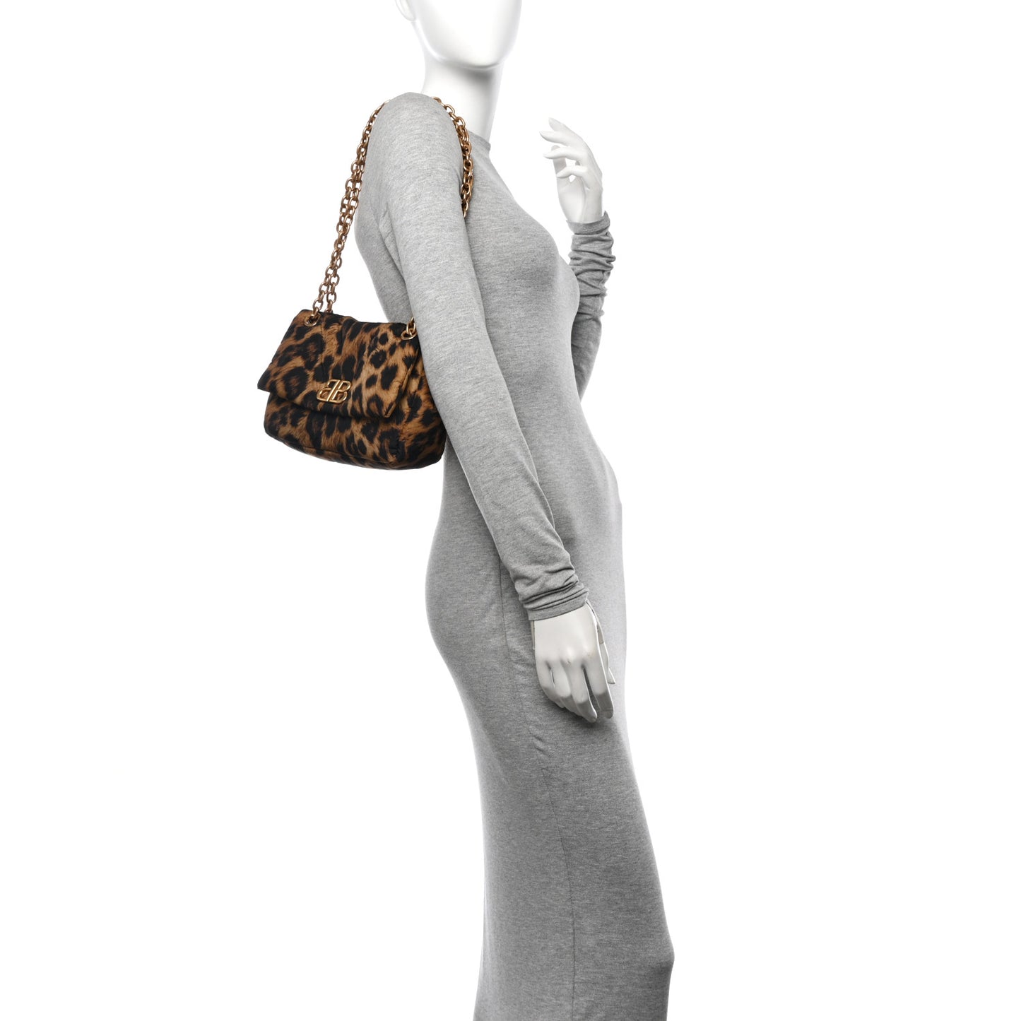 Nylon Monaco Mini Leopard Shoulder Bag Brown