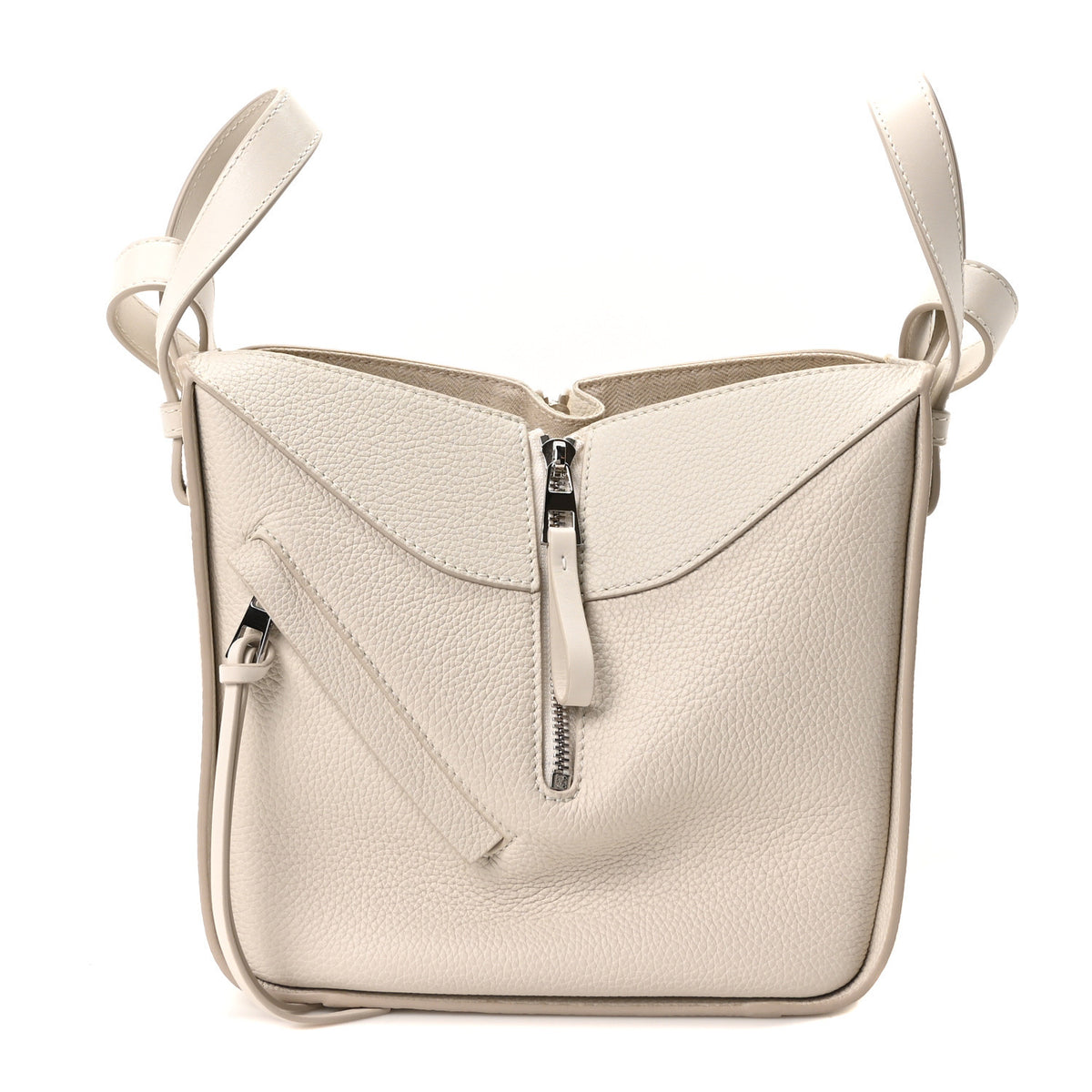 Grained Calfskin Mini Hammock Shoulder Bag Soft White