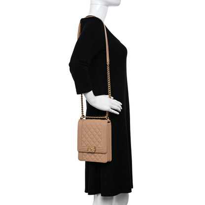Chanel Calfskin Quilted North South Boy Flap Beige 3 of 11