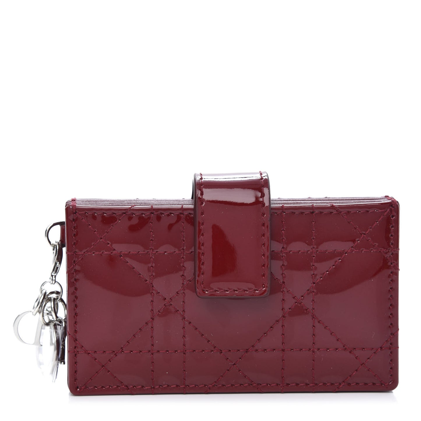 Patent Cannage Lady Dior 5-Gusset Card Holder Scarlet