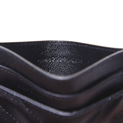 Saint Laurent Grain De Poudre Matelasse Chevron Monogram Credit Card Case Black 9 of 11