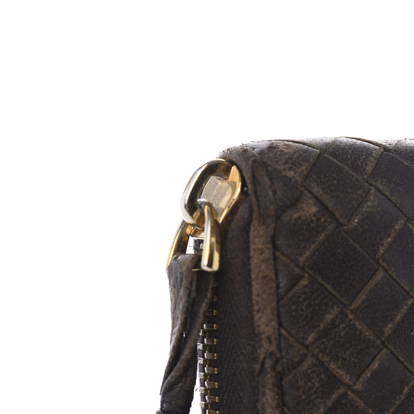 Nappa Intrecciato Zip Around Wallet Ebano