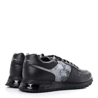 Louis Vuitton Iridescent Textile Monogram Calfskin Mens Run Away Sneakers 11 Black 4 of 9