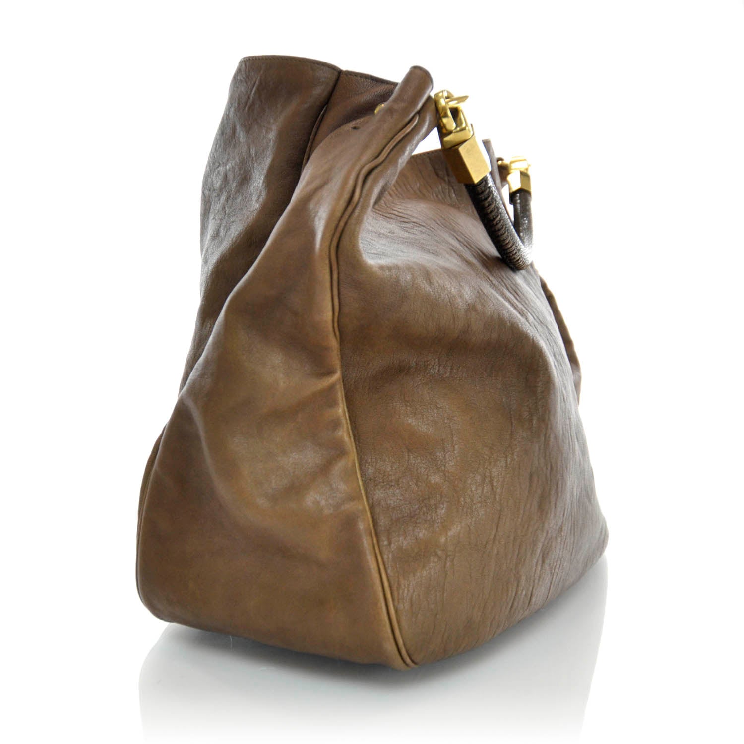 Saint Laurent Leather Large Roady Brown 6 of 10