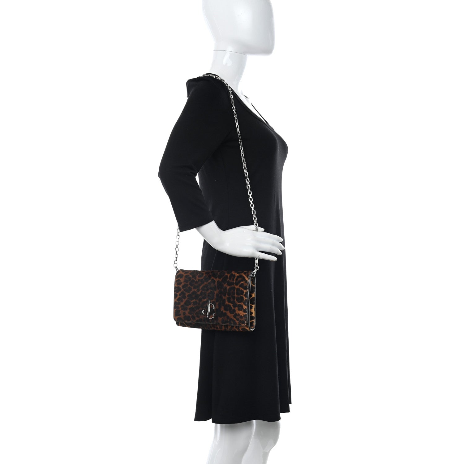 Jimmy Choo Pony Hair Leopard Varenne Chain Clutch Natural 2 of 10