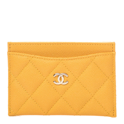 Chanel Caviar Quilted Card Holder Yellow 1 of 9