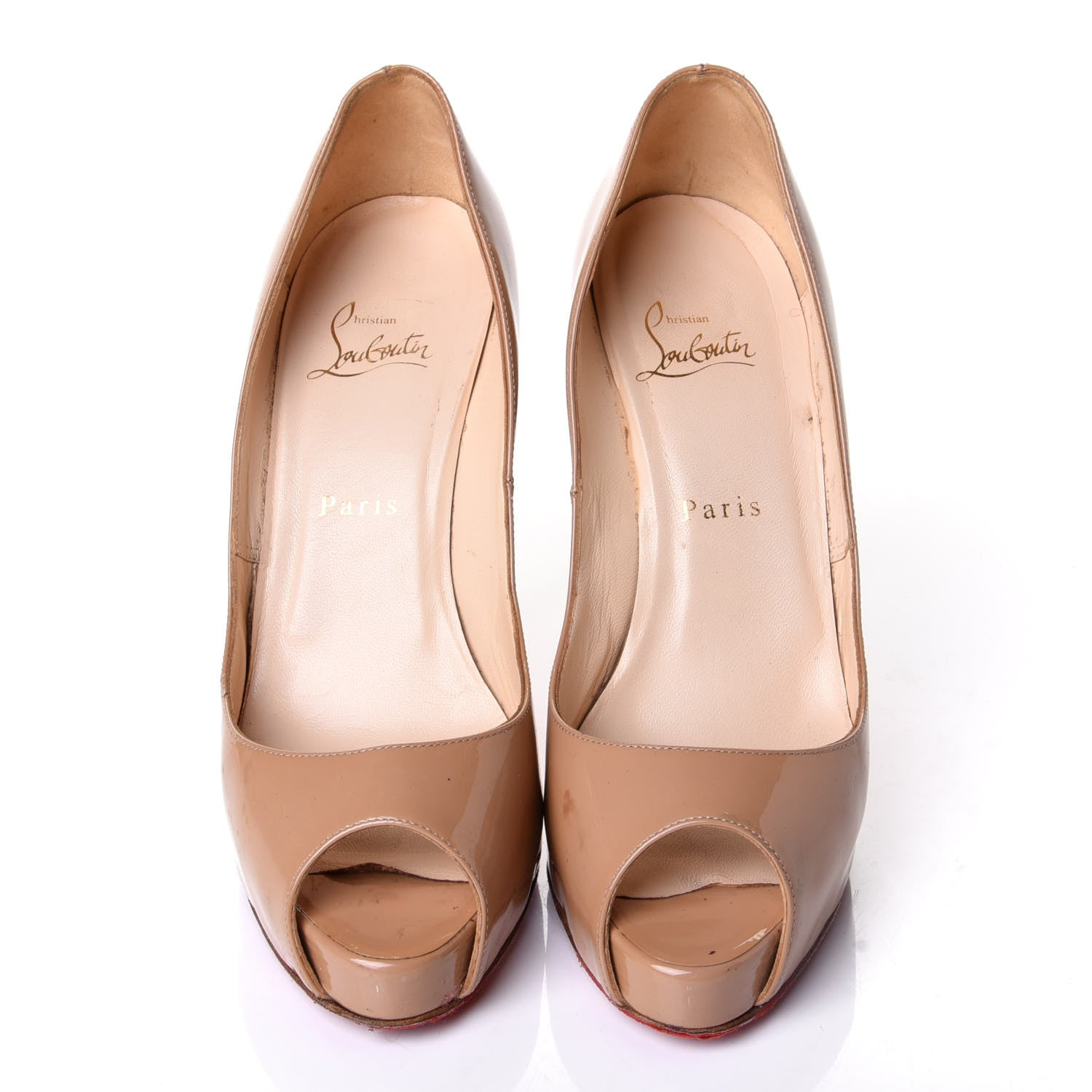 Christian Louboutin Patent New Very Prive 120 Pumps 38.5 Nude 5 of 13