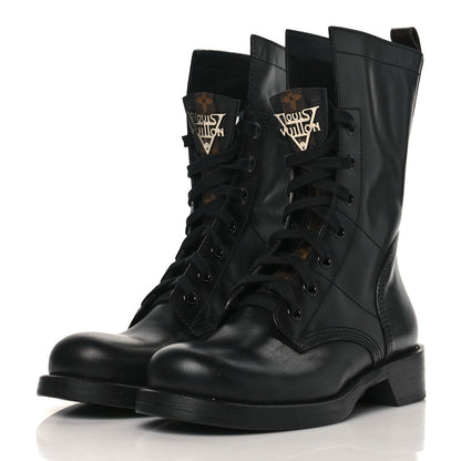 Louis Vuitton Calfskin Monogram Metropolis Flat Ranger Boots 40 Black 3 of 8